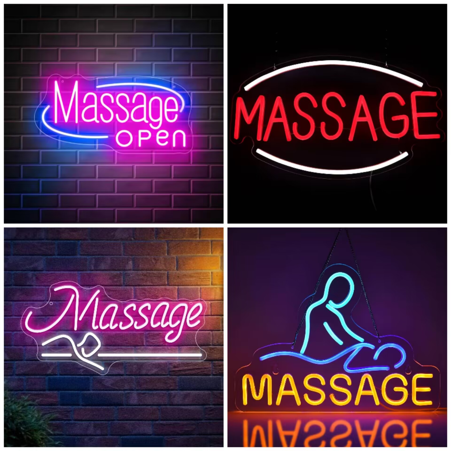 Неоновая LED-вывеска «Массаж и – обзор и цена Wellness Spa With Hotel